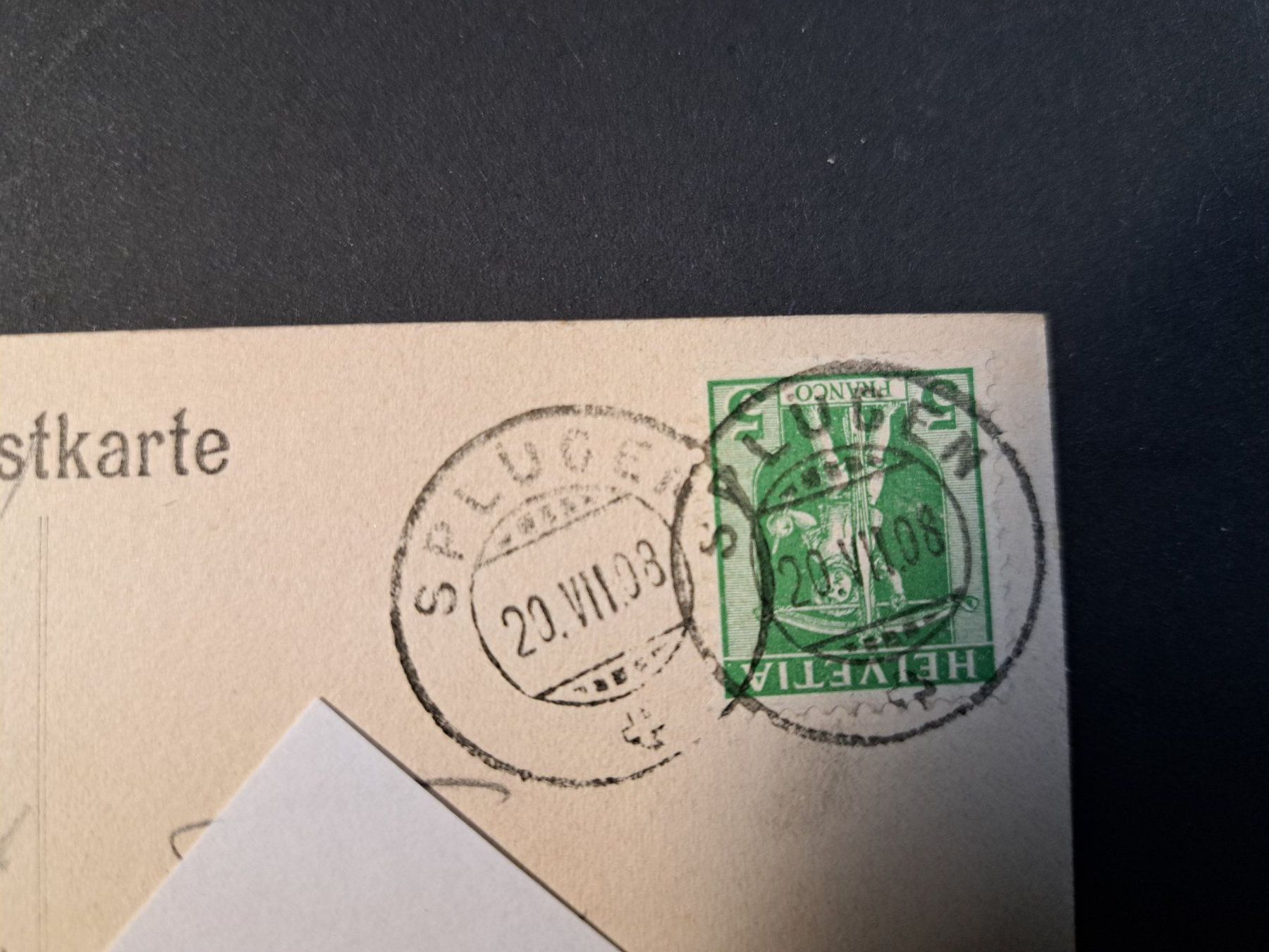 Cartoline postali: Splügen mit Tobel – Usato da Kirchberg BE venduto da Soldino 2