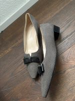 Peter Kaiser Damen Pumps Gr. 7 – Grau/Schwarz mit Schleife