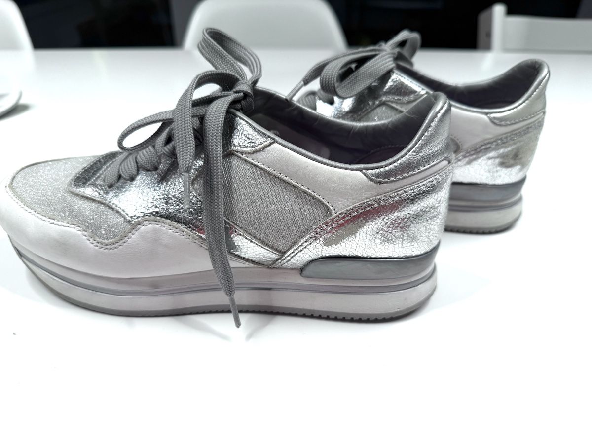 Hogan Scarpe da donna: Hogan Sneaker, Grösse 37.5, Silber-Weiss – Usato da Meggen venduto da kammann 2