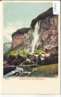 Lauterbrunnen und Staubbach - Litho