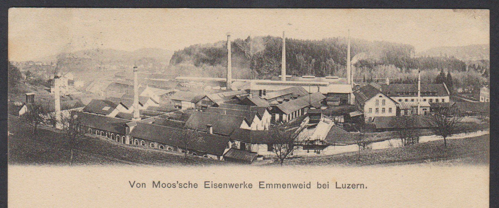 Cartoline postali: Emmenbrücke  LU   :   alte Ansichtskarte von Moos Eisenwerke – Usato da Vitznau venduto da Ropaku 1