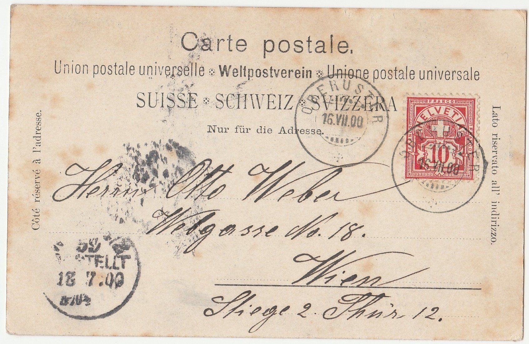 Cartoline postali: Gruss aus Uster - (1900) – Usato da Fällanden venduto da Blausegelfliege 1