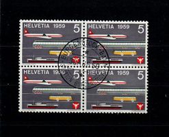 4er Block - Stempel  Bürgenstock Bahn 1959