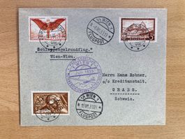Flugpostbrief 1933 Segelflug nach Wien