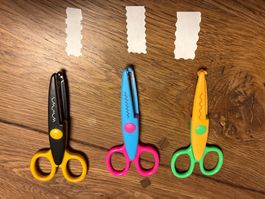 3 Deko Schere Zackenschere Bastelschere Set