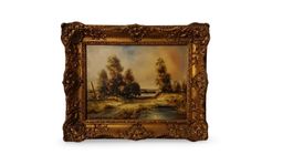 Landschaftsgemälde Bild Longhi diArte 43x54cm Tableau Kunst