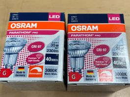 2 Osram Parathom  LED-Spot GU10 PAR16 3.4W 3000K (A129)