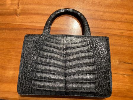 Edle Kroko-Leder Handtasche, Top Zustand, 60er Jahre