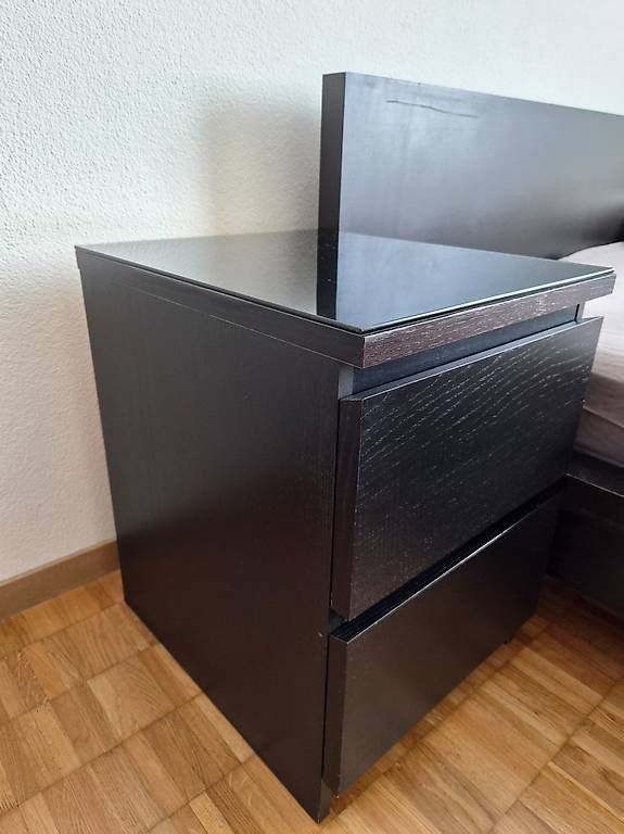 Comodini:  2er Set IKEA MALM Nachttische + Glasplatten – Usato da Wettingen venduto da mil_hrs8