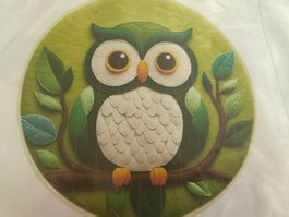 Filzen-Wollfilz-Filzmalerei-Stichinseln-Handgemacht-Eule