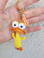 Amigurumi Schlüsselanhänger mit Ente, Gans  Neu, handgemacht