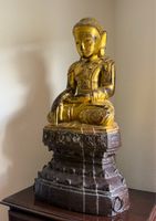 Antiker Buddha Burma, vergoldet, laut Rechnung 18. Jh.