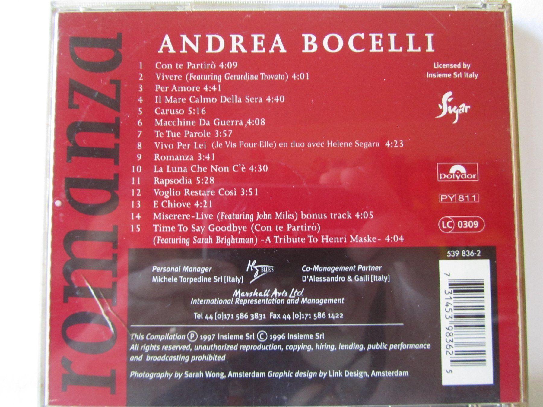 CD: Andrea Bocelli, CD, romanza – Usato da Weiningen ZH venduto da dietsch57 1