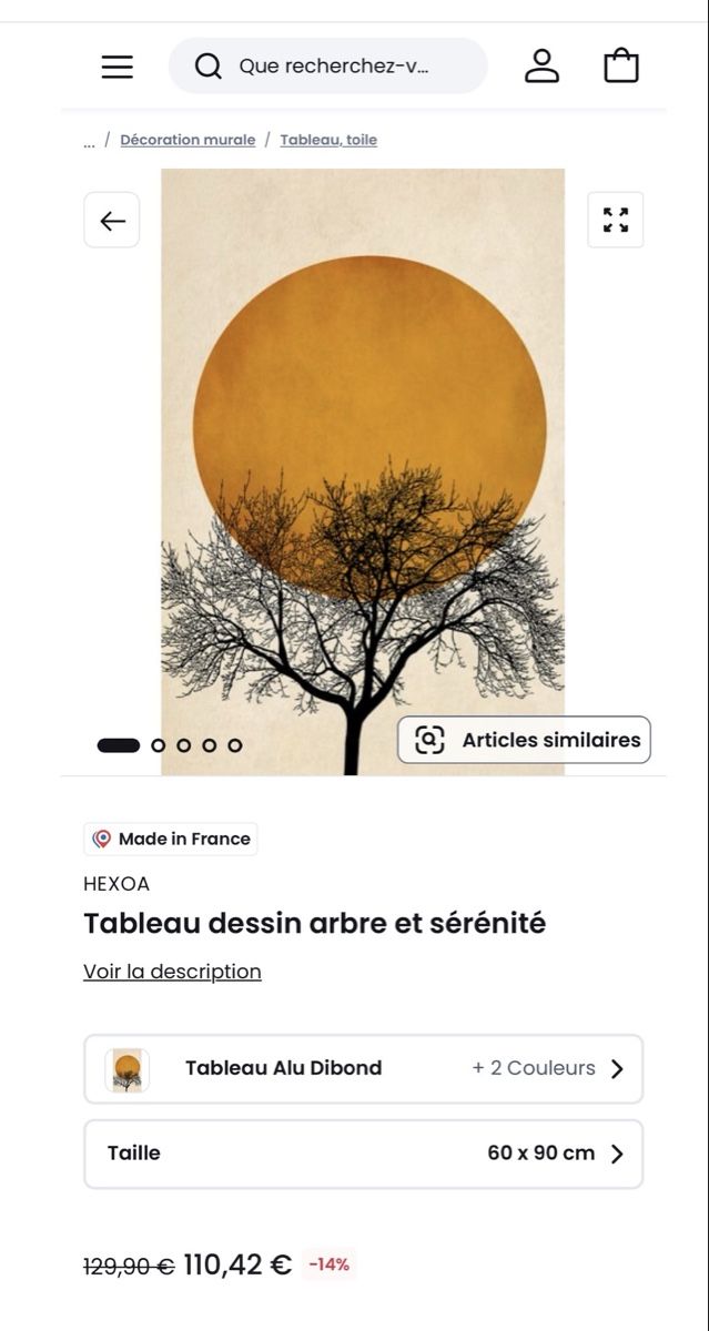 Tutte le decorazioni: Tableau décoratif est une impression d'art intitulée – Nuovo (secondo la descrizione) da Bulle venduto da Sammobil 4