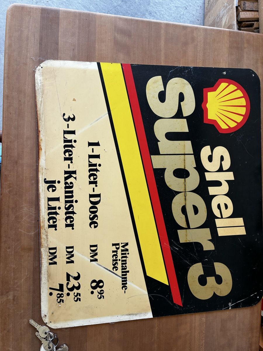 Schilder: Kunststoff Schild Vintage doppelseitig – Gebraucht aus Lengnau BE von Warmbrodt