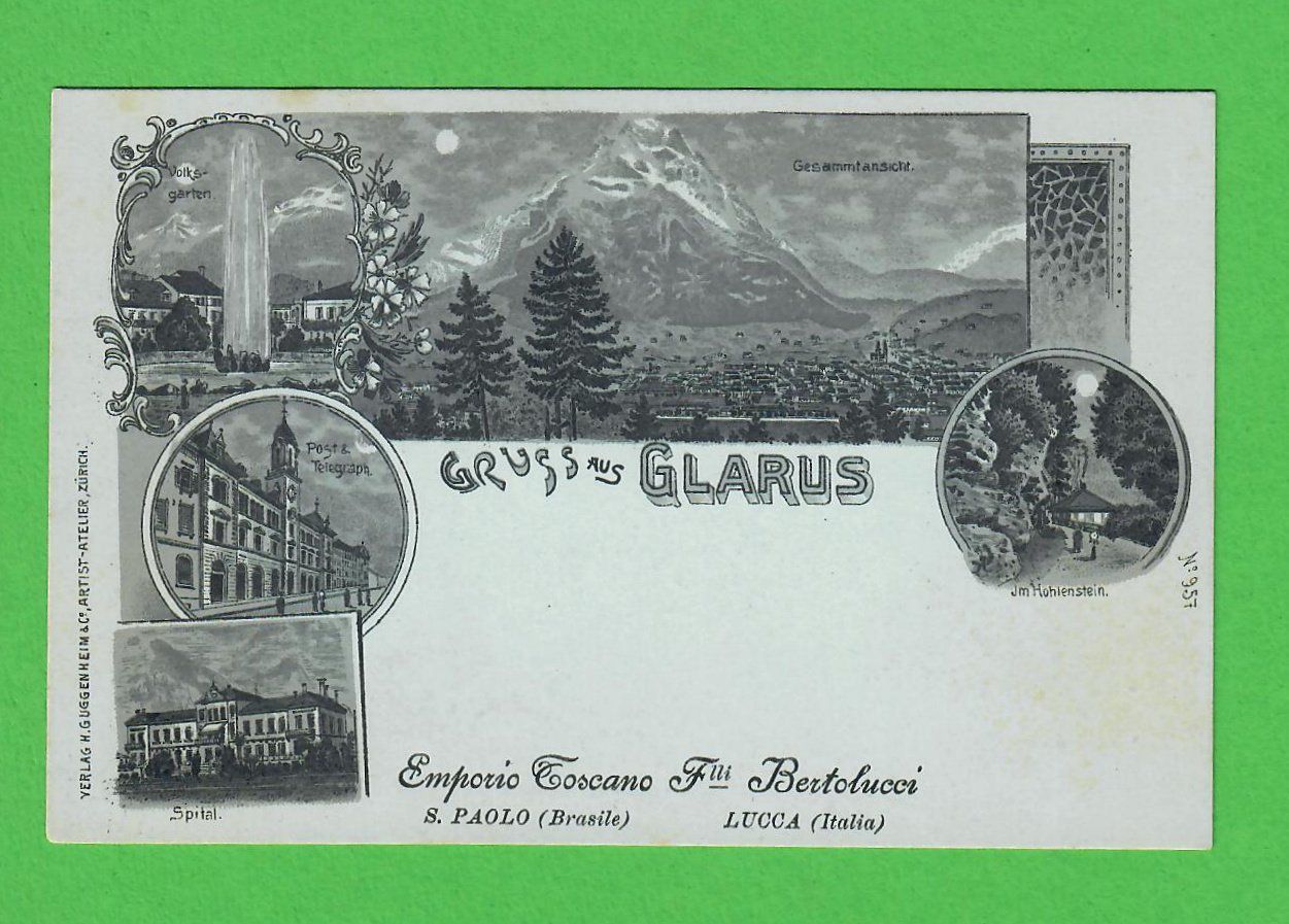 Cartoline postali: Karte Gruss aus Glarus – Usato da Bützberg venduto da Die.6.a