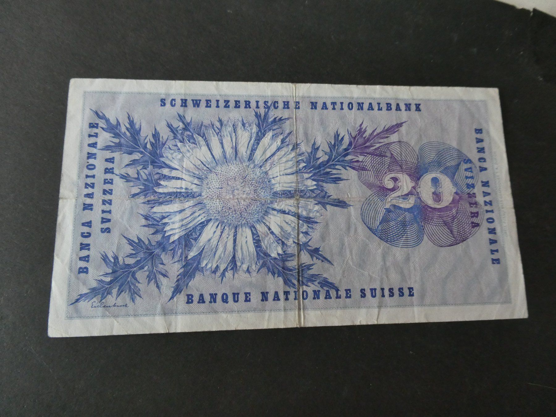 Banconote: Schweiz 1974, 20 Franken – Usato da Hinterforst venduto da Rohusri 1