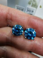 Boucles d'oreille argent avec diamants de moissanite de 6 ct