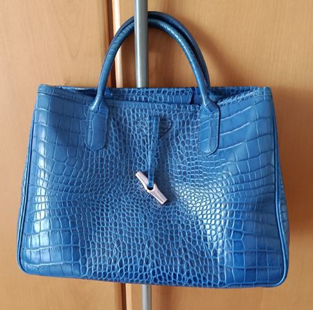 Longchamp Roseau Croco blau