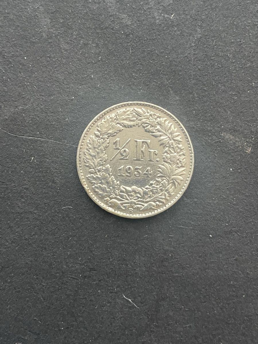 Alle Münzen: -.50 Silber CH Jahr 1934 – Gebraucht aus Meierskappel von Hala03