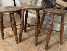 Set of 6 Wooden Stools, Bar Stools, Kitchen Stools!