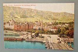 Zürich, Quaibrücke mit Uetliberg 1911