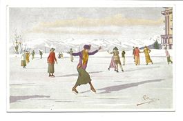 Künstler: Pellegrini - Wintersport - Eislaufen - um 1915