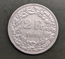 2 Fr. Münze Jahrgang 1904 Silber