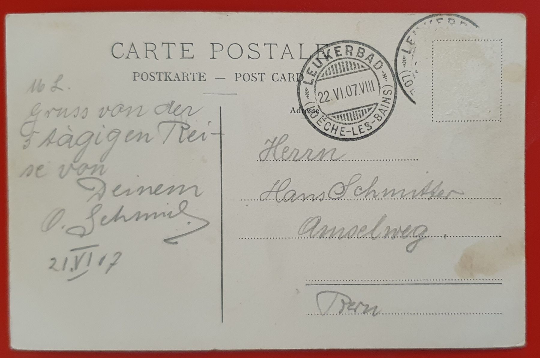 Cartoline postali: Leukerbad 1907 – Usato da Kreuzlingen venduto da Rschweiz1 1