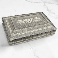 Boîte ottomane à couvercle argent filigrané, Turquie, 1900s