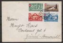 1945 : Pro Patria Serie auf Brief