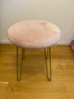 tabouret velour rose