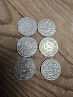 6 Schweizer 1 Franken Münzen Jahrgang 1911 Silbermünzen 835