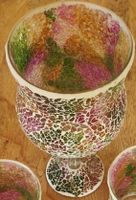 Mosaik Windlichter Set, Vase, bunte Farben guter Zustand