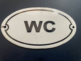 Emailschild/WC/Oval/Antik