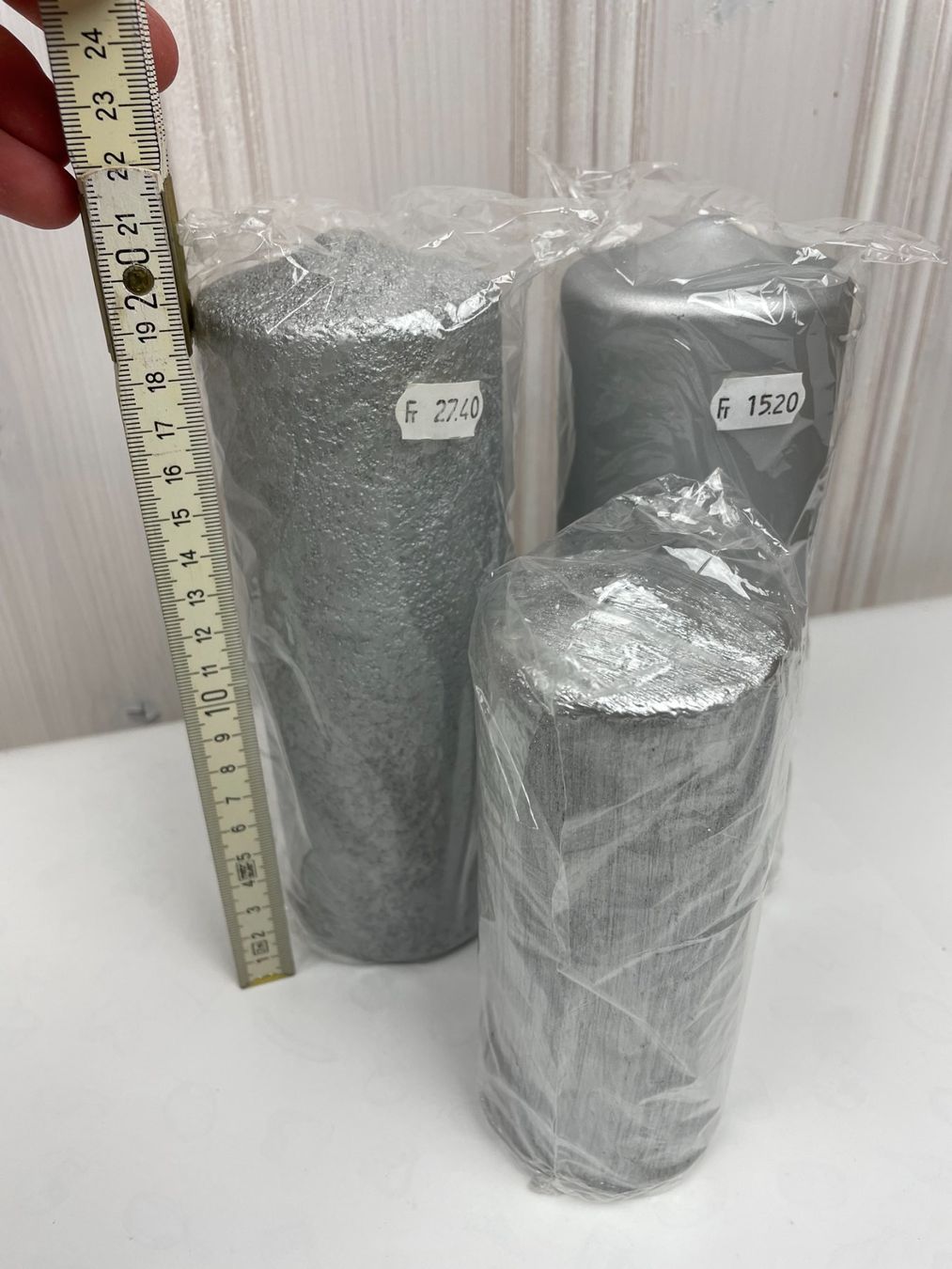 Candele: 3er Set Silber Kerzen, Gesteck Kerzen – Nuovo e nell'imballaggio originale da Wängi venduto da LiqKojote 3