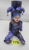 Harlekin-Puppe, Clown mit Dose, Vintage, Nr. 17b