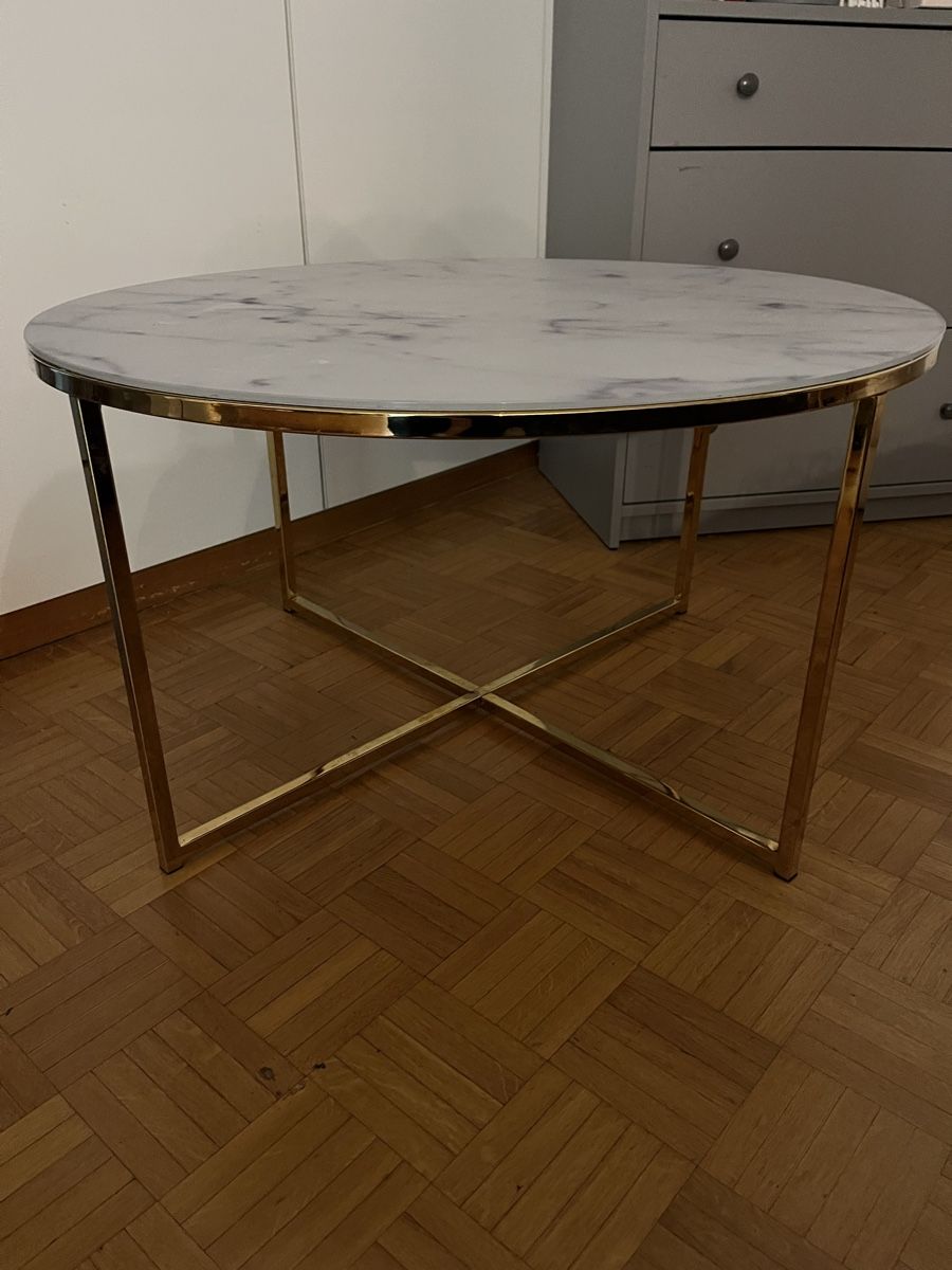 Tavoli: Runder Tisch Marmoroptik Gold 80cm Durchmesser – Usato da Luzern venduto da blackrose_101983 1