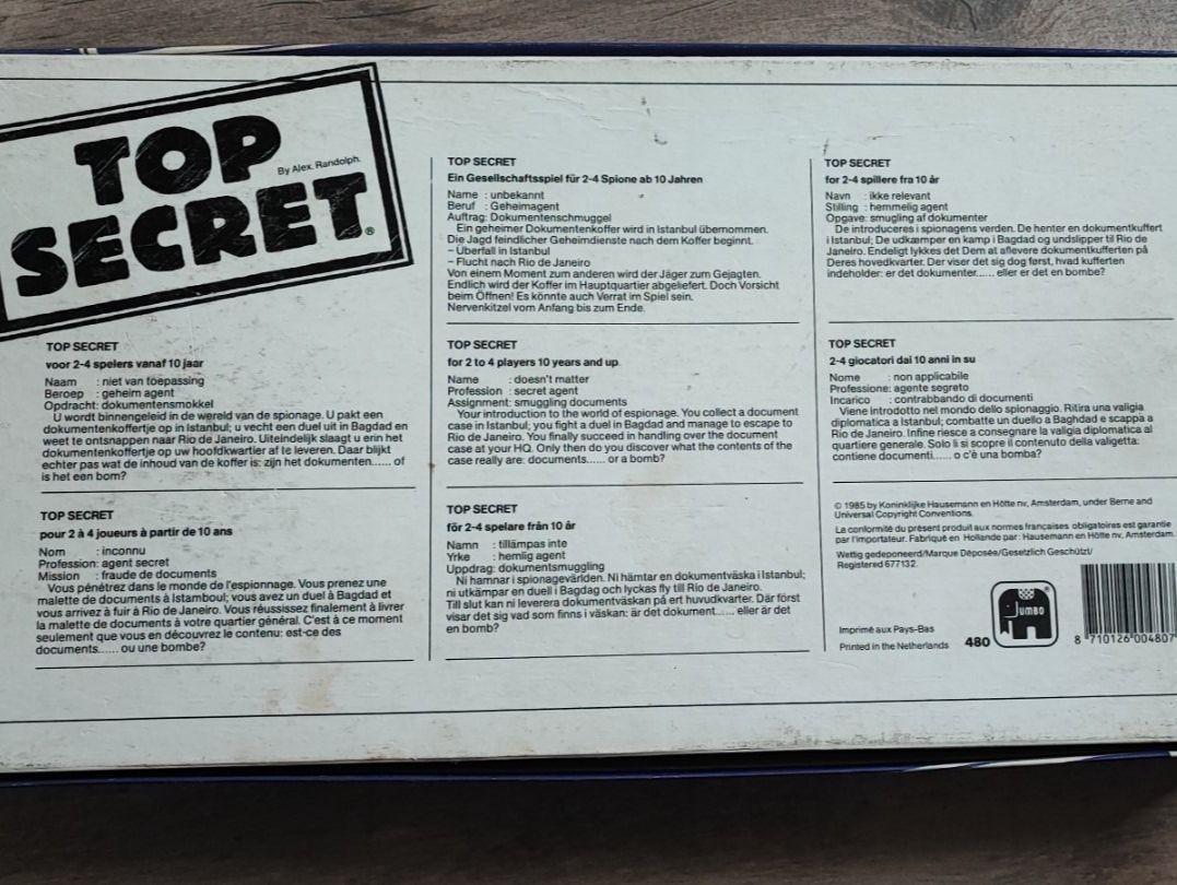 Spiele: TOP SECRET - Brettspiel - (1985) – Gebraucht aus Dübendorf von kb86_MOVIE 1