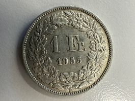 1 Fr. Silber Schweiz 1955 ss+