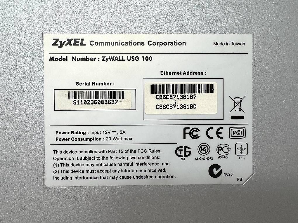 Firewall: Vendo firewall ZyXEL ZyWALL USG 100 – Gebraucht aus S. Vittore von damonbonesi 1