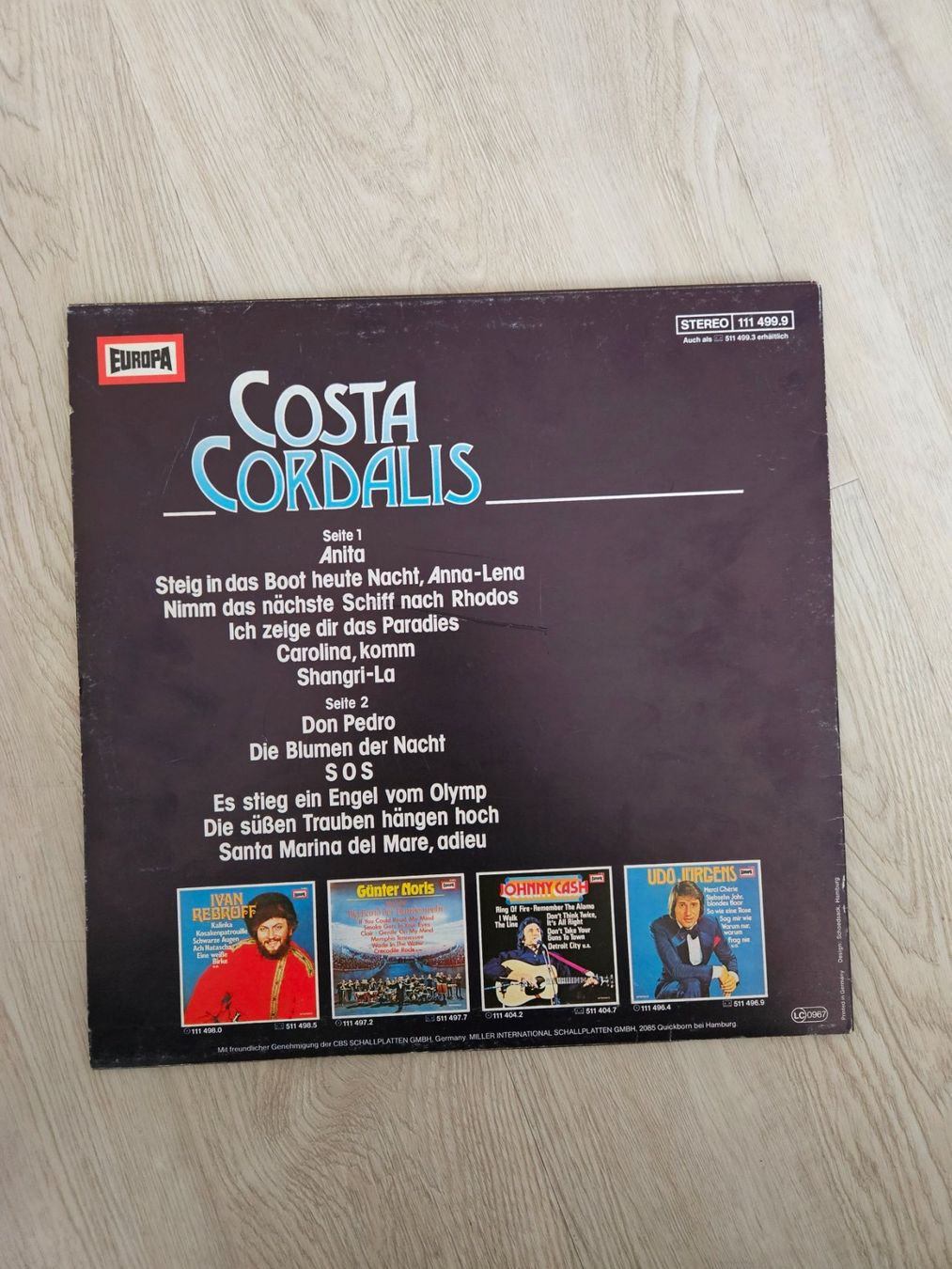 Dischi in vinile: Costa Cordalis Schallplatte Vinyl – Usato da Wattwil venduto da Belinda98 1