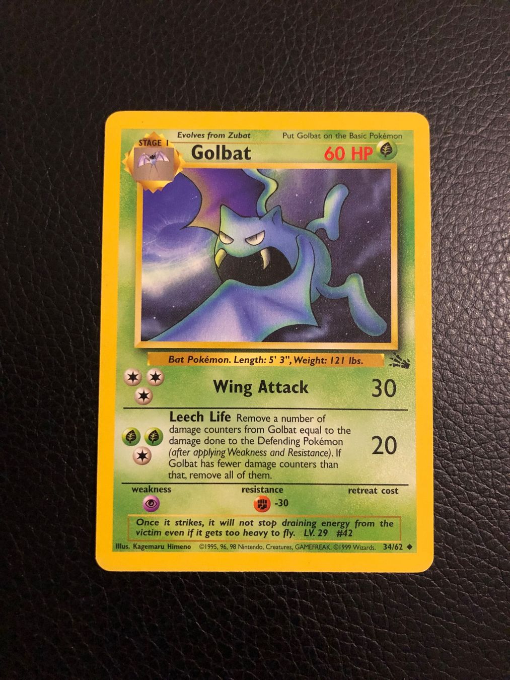 Pokémon Carte collezionabili: Fossil Golbat 34/62 Ab 1 – Usato da Paradiso venduto da Pkmn10
