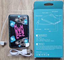 Powerbank Powerpack 5000mAh integrierte Kabel NEU