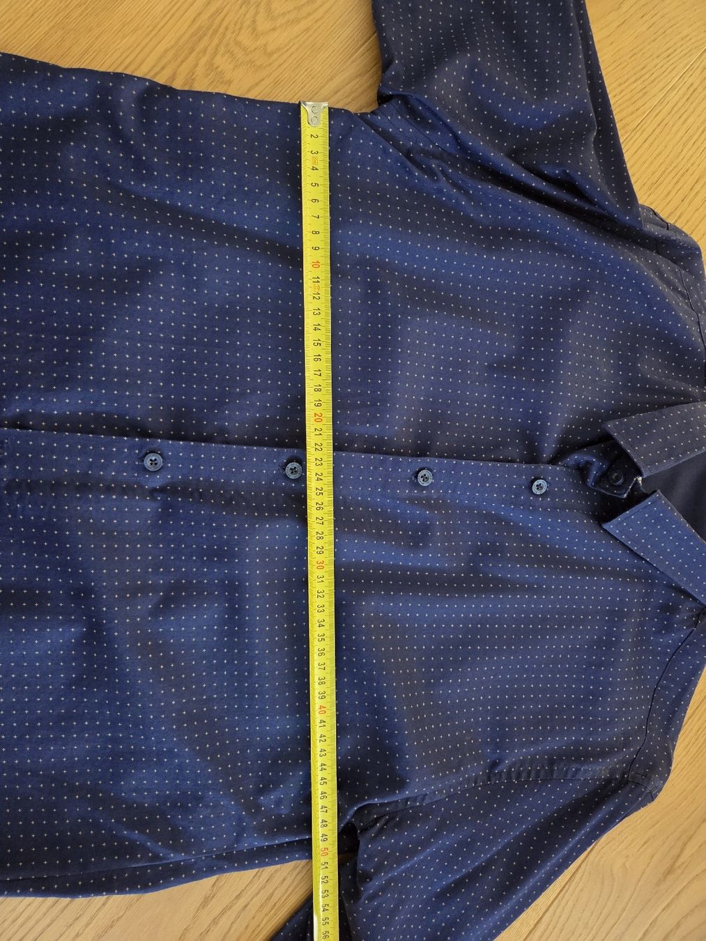 Camicie: Herrenhemd, dunkelblau m. Muster, Gr. ca. L massgeschneidert – Usato da Wetzikon ZH venduto da mar_8jrl 3