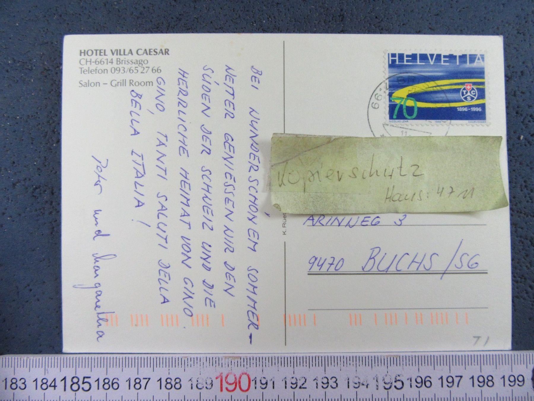 Cartoline postali: BRISSAGO HOTEL VILLA CESAR TI AK – Usato da Ettingen venduto da Hausi4711 2