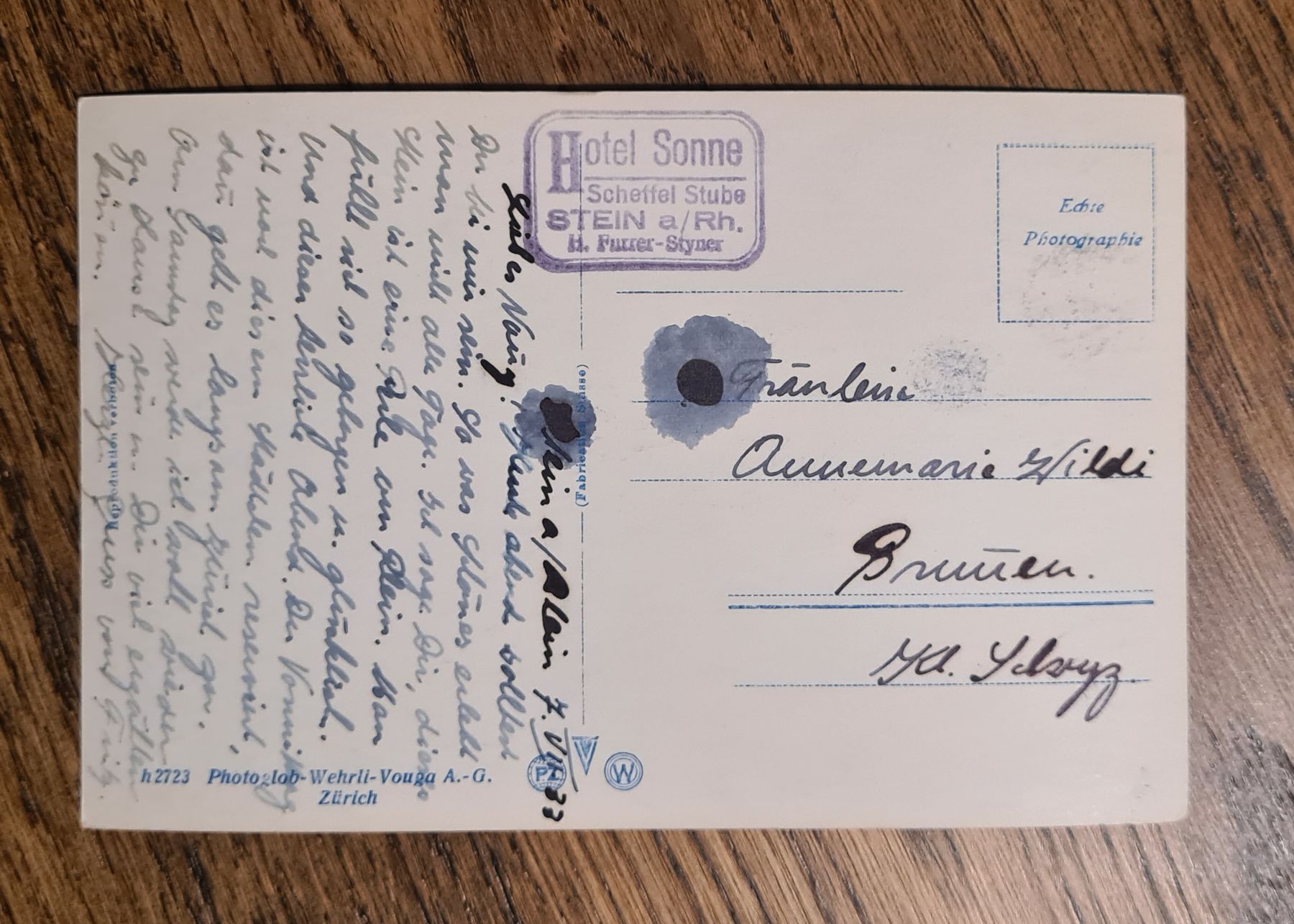Cartoline postali: Stein am Rhein mit Oldtimer, Rathausplatz 1933 – Usato da Ebikon venduto da Donar50 2