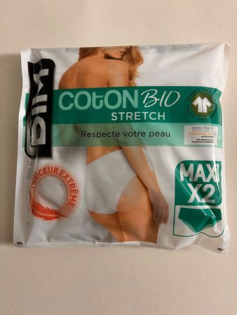 DIM, Slip Maxi Coton Stretch, Grösse 46/48, 2 Stück in Weiss