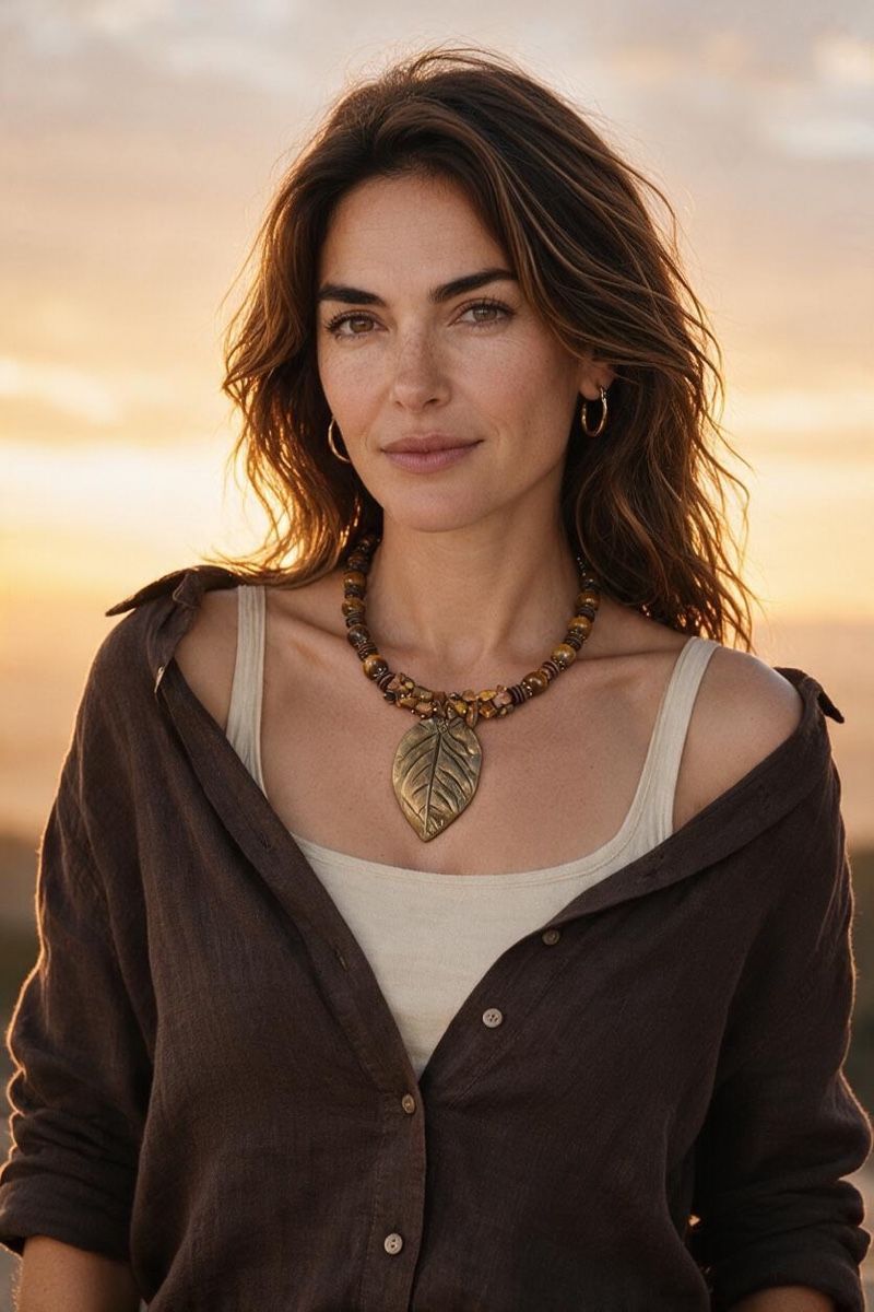 Catenine: Choker mit Tigerauge Perlen HANDARBEIT  – Nuovo e nell'imballaggio originale da Kriens venduto da Hortensie6 4