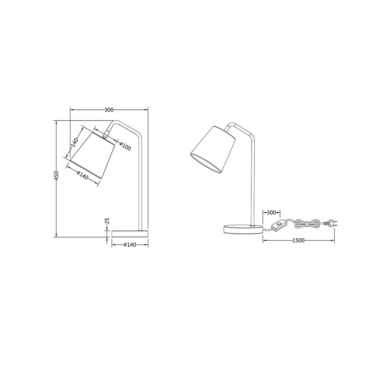 Lampade: Tischleuchte, Stoffschirm, 45 cm Höhe – Nuovo (secondo la descrizione) da Kreuzlingen venduto da Smart-Light 5